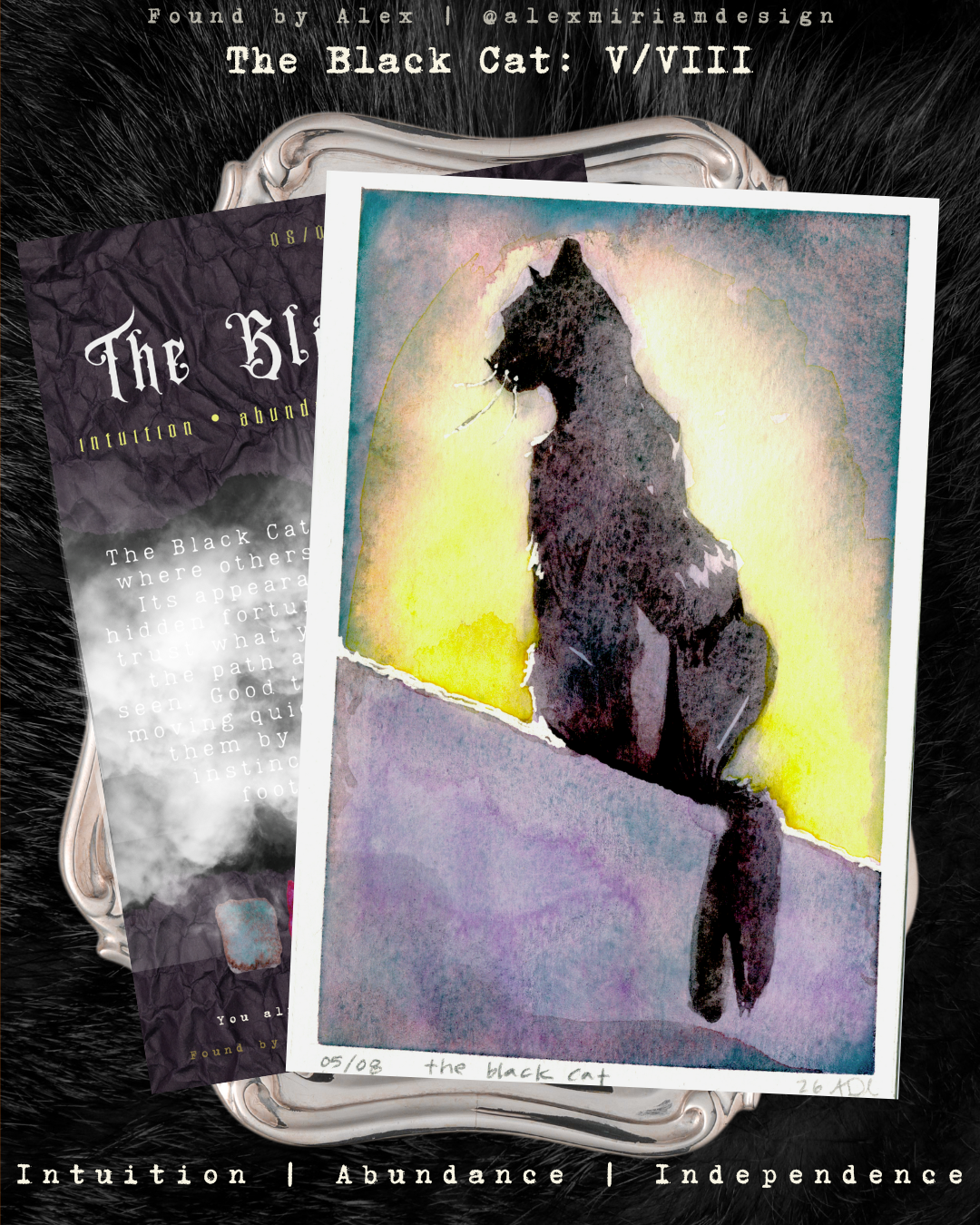 Black Cat watercolor Illustration