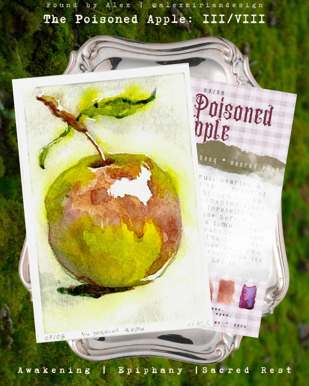 poisoned apple watercolor illustration