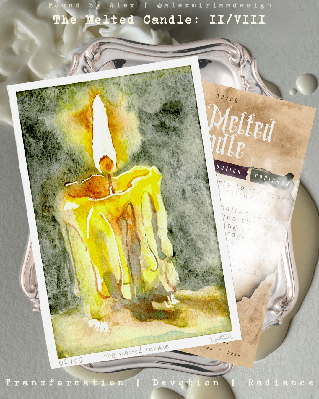 Melted Candle watercolor illustration