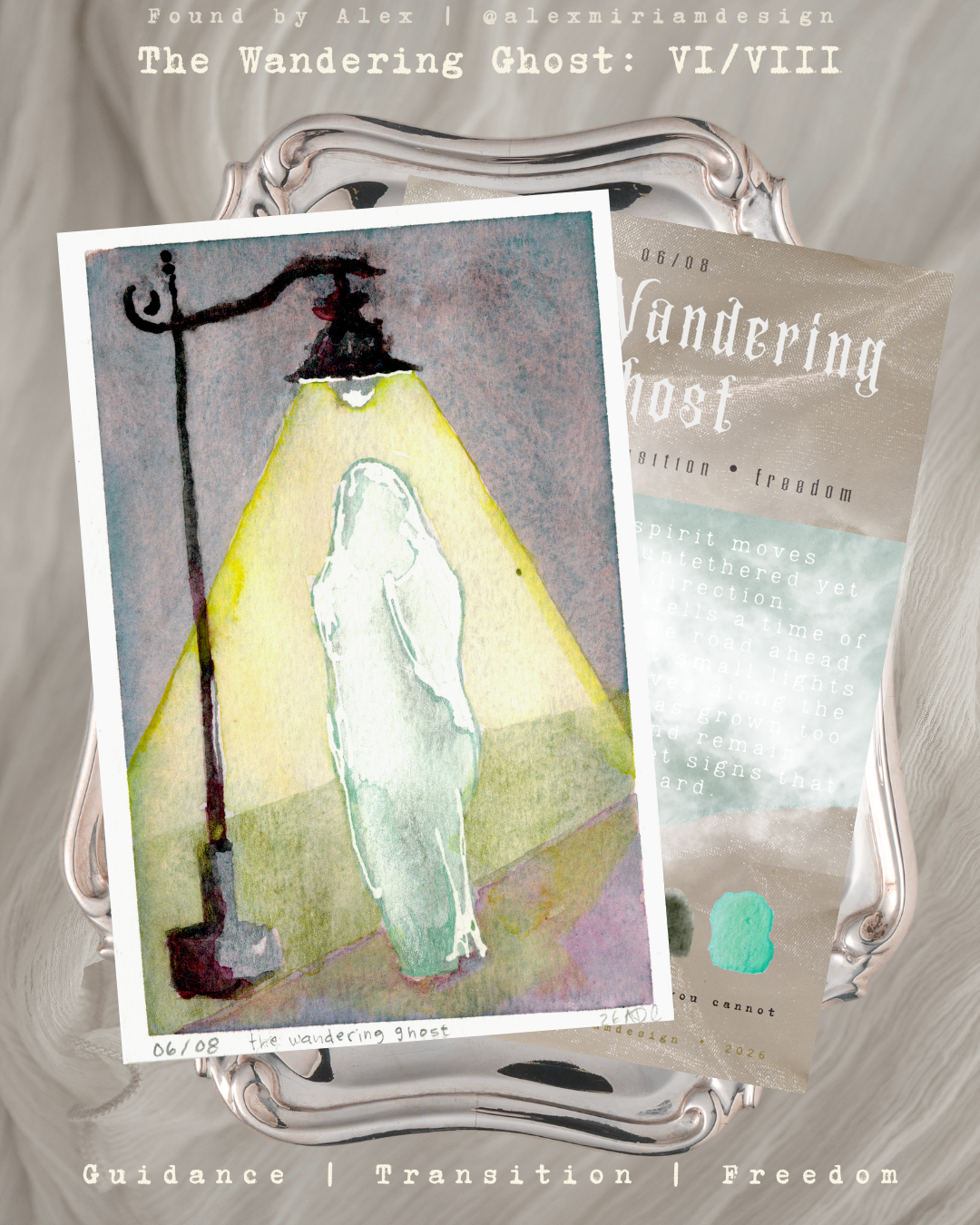Wandering Ghost watercolor Illustration