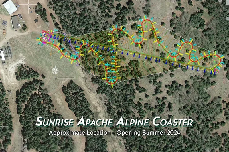 Sunrise Apache Alpine Coaster for summer fun in the white mountains of Arizona