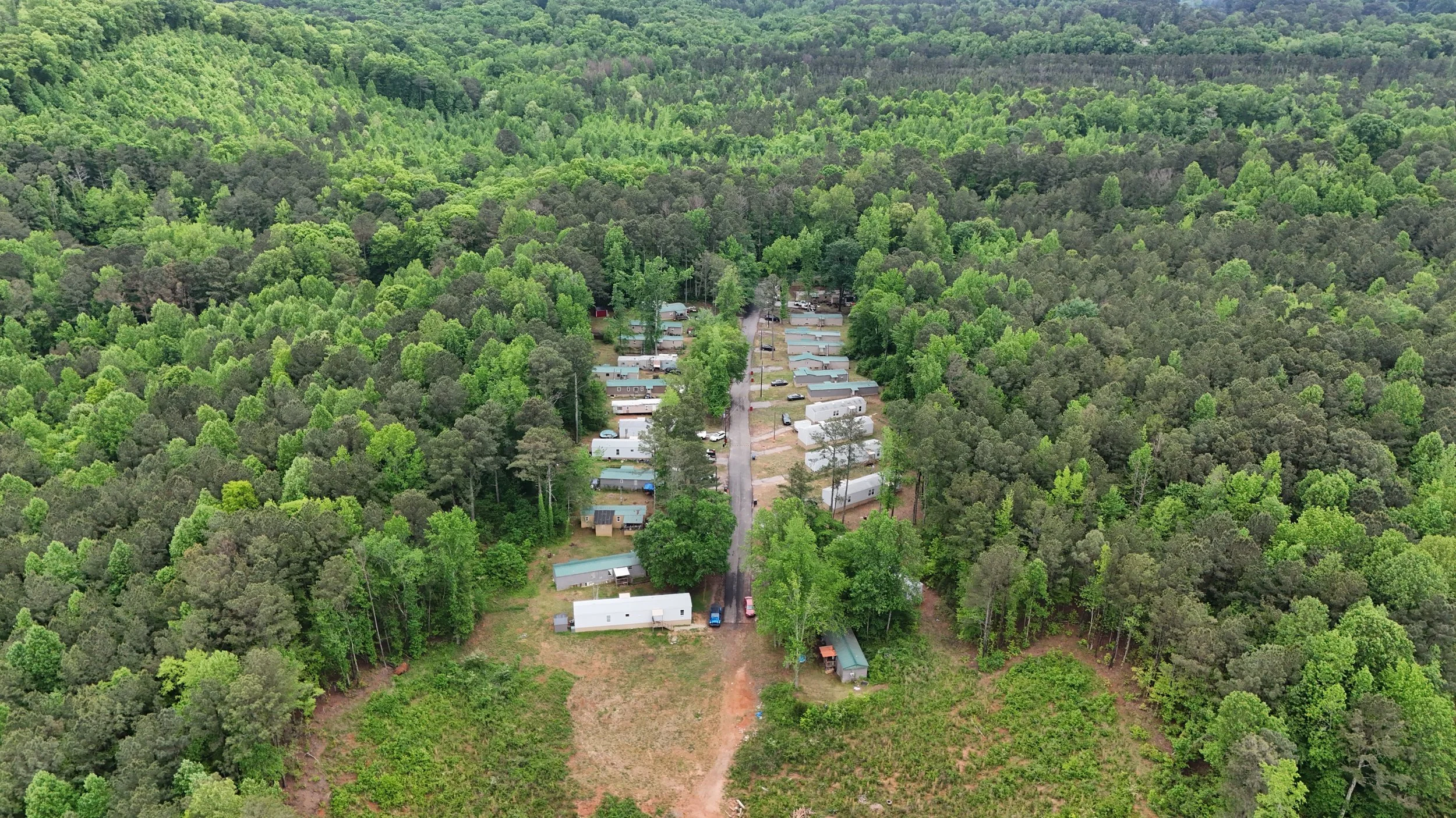 Bremen, GA park: wooded homesites from above