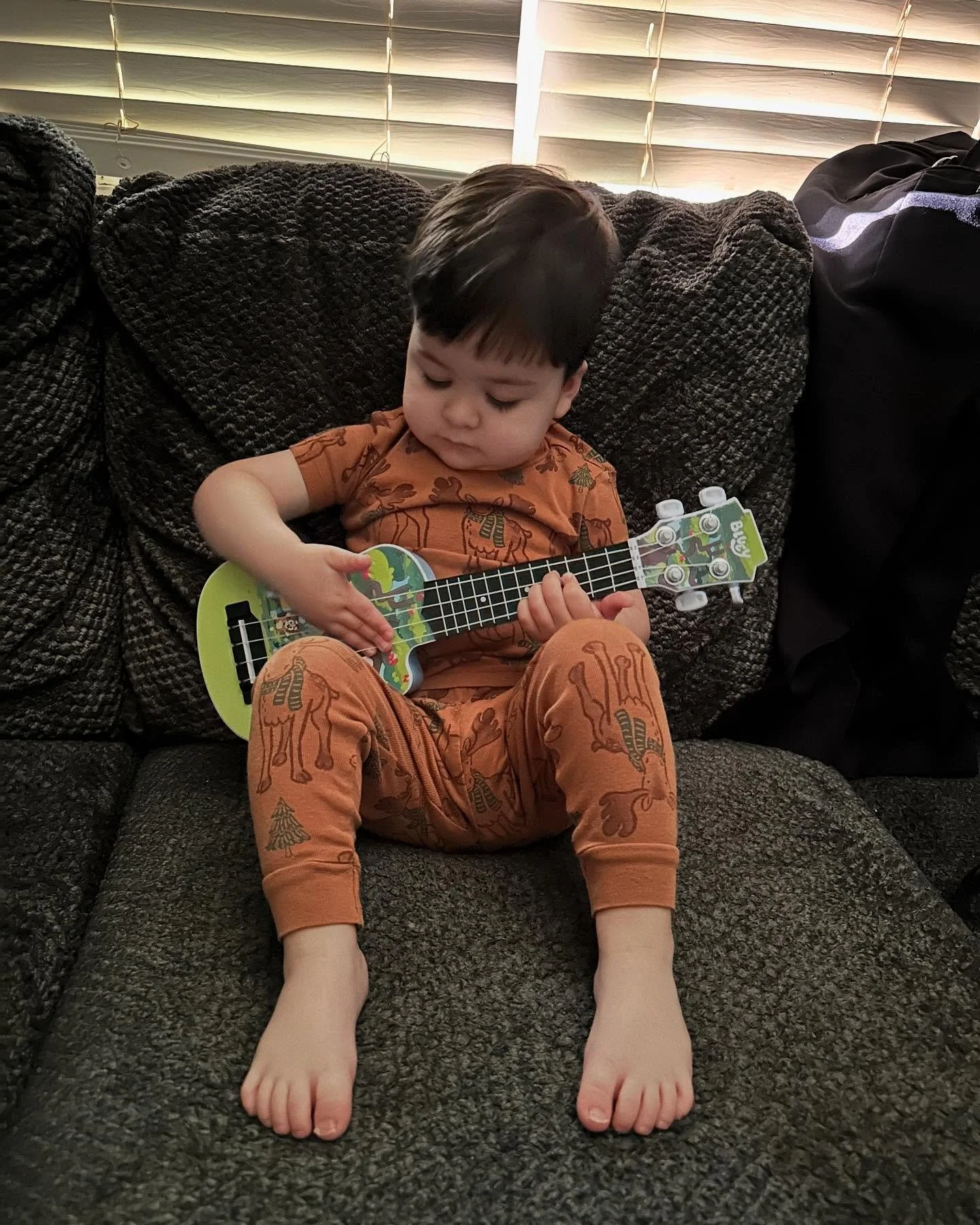 This is how to begins! My man is such an old soul.  His favorite band is Chicago and he is singing his heart out to all of their song everyday #MyLittleRockStar