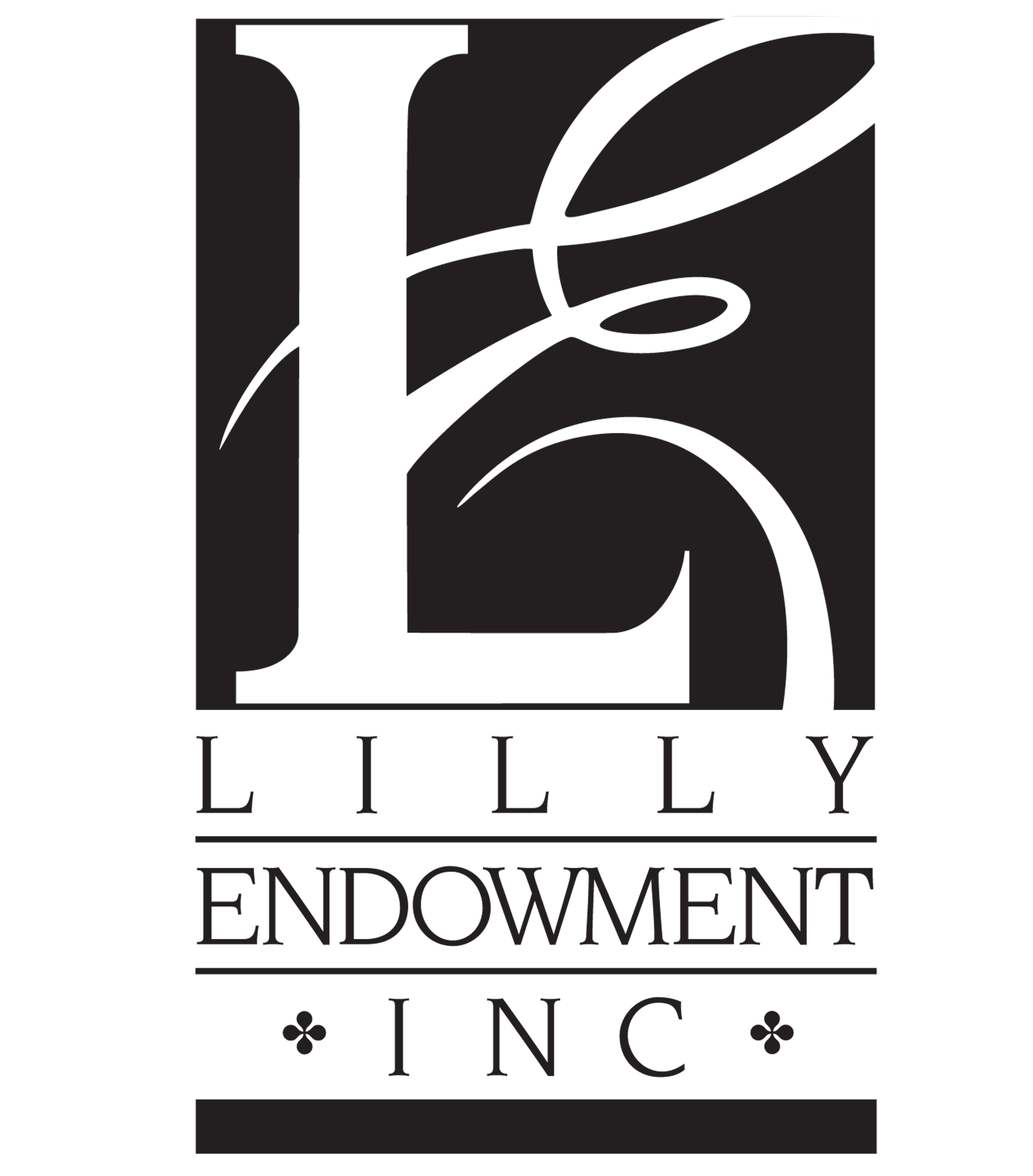 Logo of Lilly Endowment Inc., featuring a large stylized letter L in white against a black background, with the words "LILLY ENDOWMENT INC" underneath.