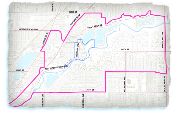 Map showing boundaries of Millersville neighborhoods