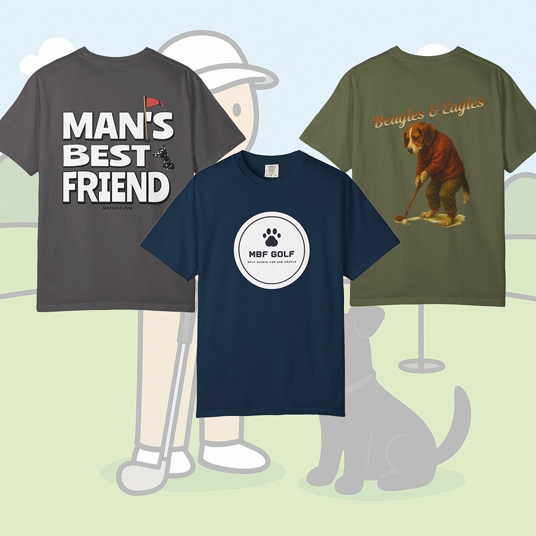 We are LIVE! Link in Bio. Check out our first few designs! Also, don&rsquo;t forget- a portion of every sale goes to help dog shelters! 

#dogsofinstagram #golfshirts #golfdogs #dogs