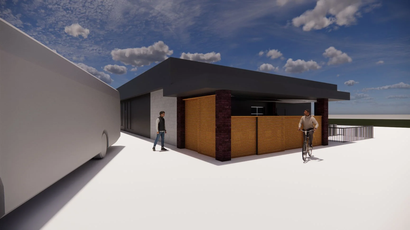 Rendering - Outdoor Staff Area Angle 2