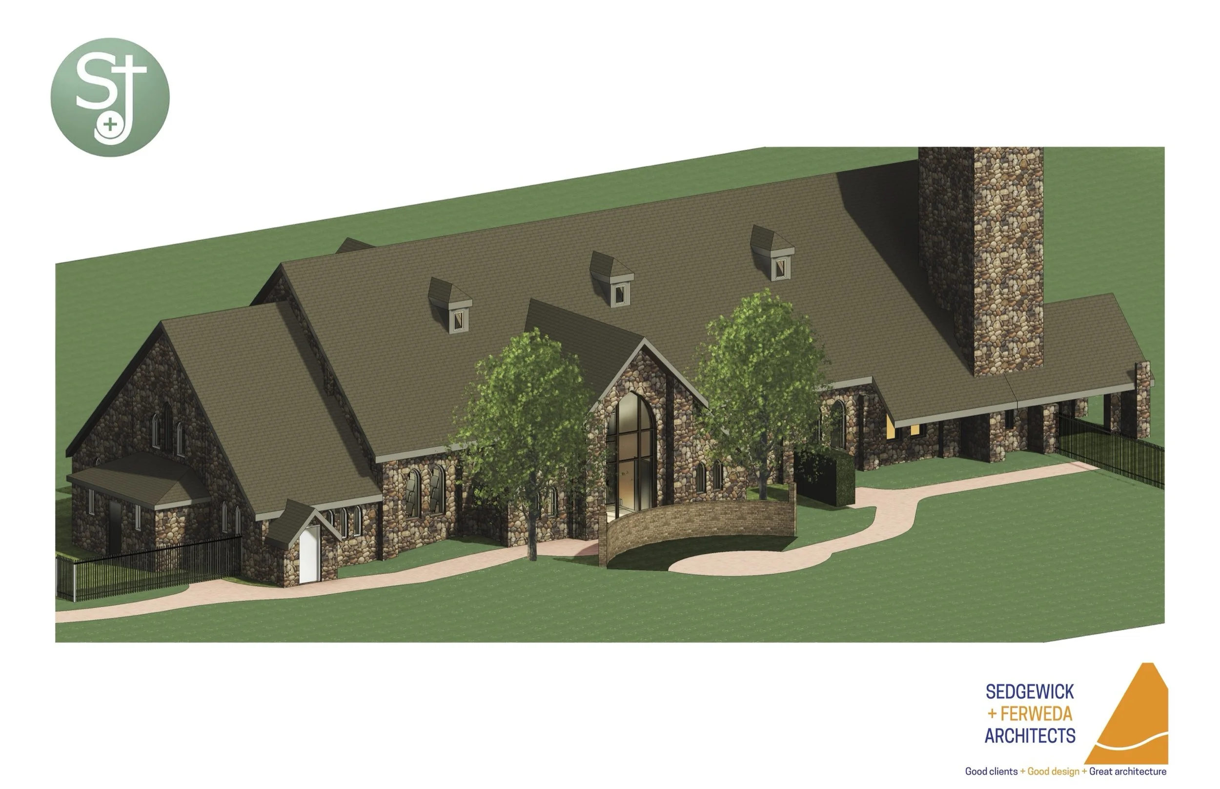 3D Rendering of Exterior Entrance