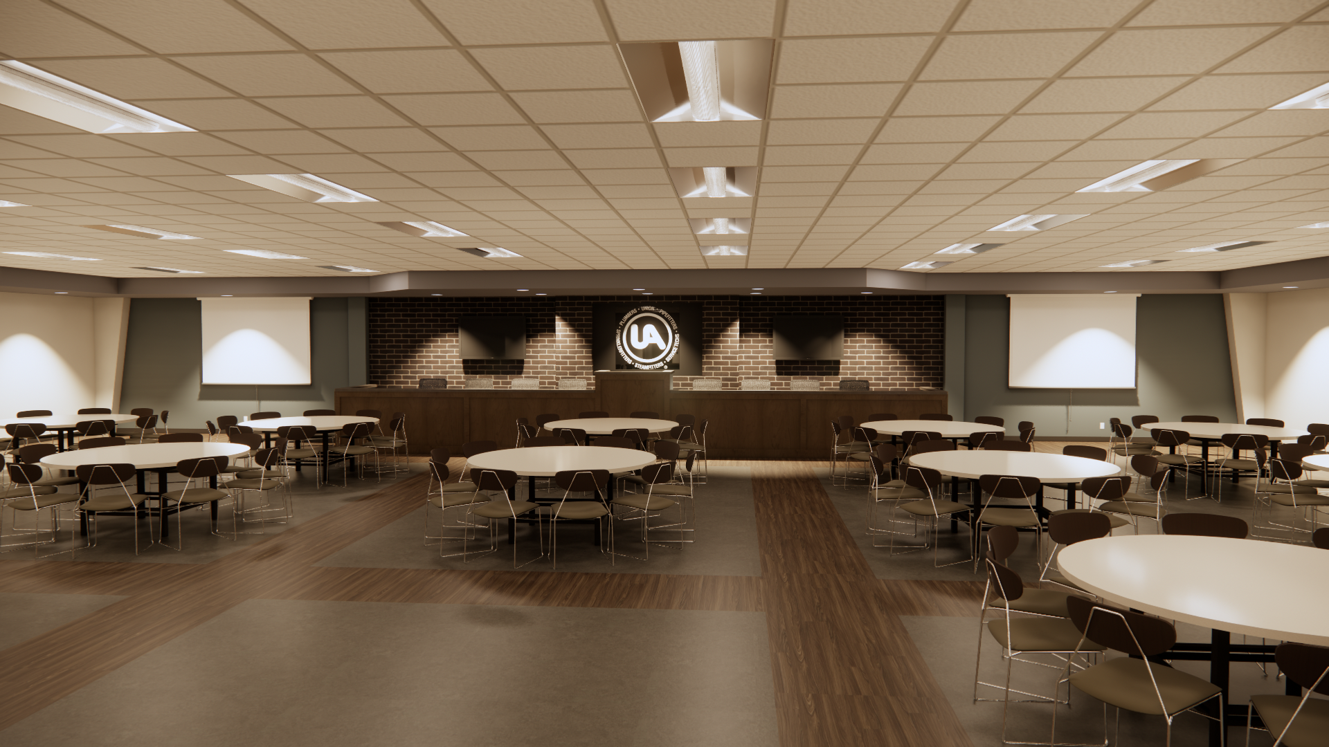 Rendering of interior space