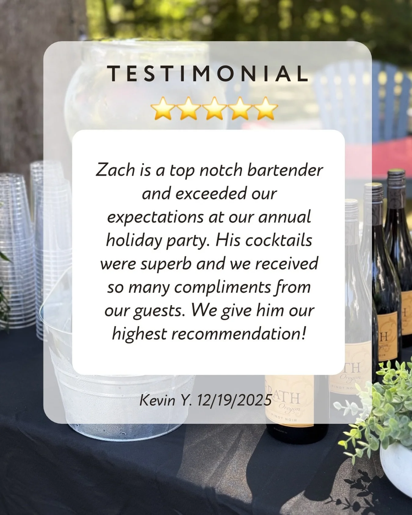 👏🏼👏🏼👏🏼

These reviews make all of it worth it! We love working personally with our clients &amp; friends to create the perfect event for them &amp; curate their ideal bar menu! 

✨ Looking to book an event in 2026-2027? DM or inquire on our web