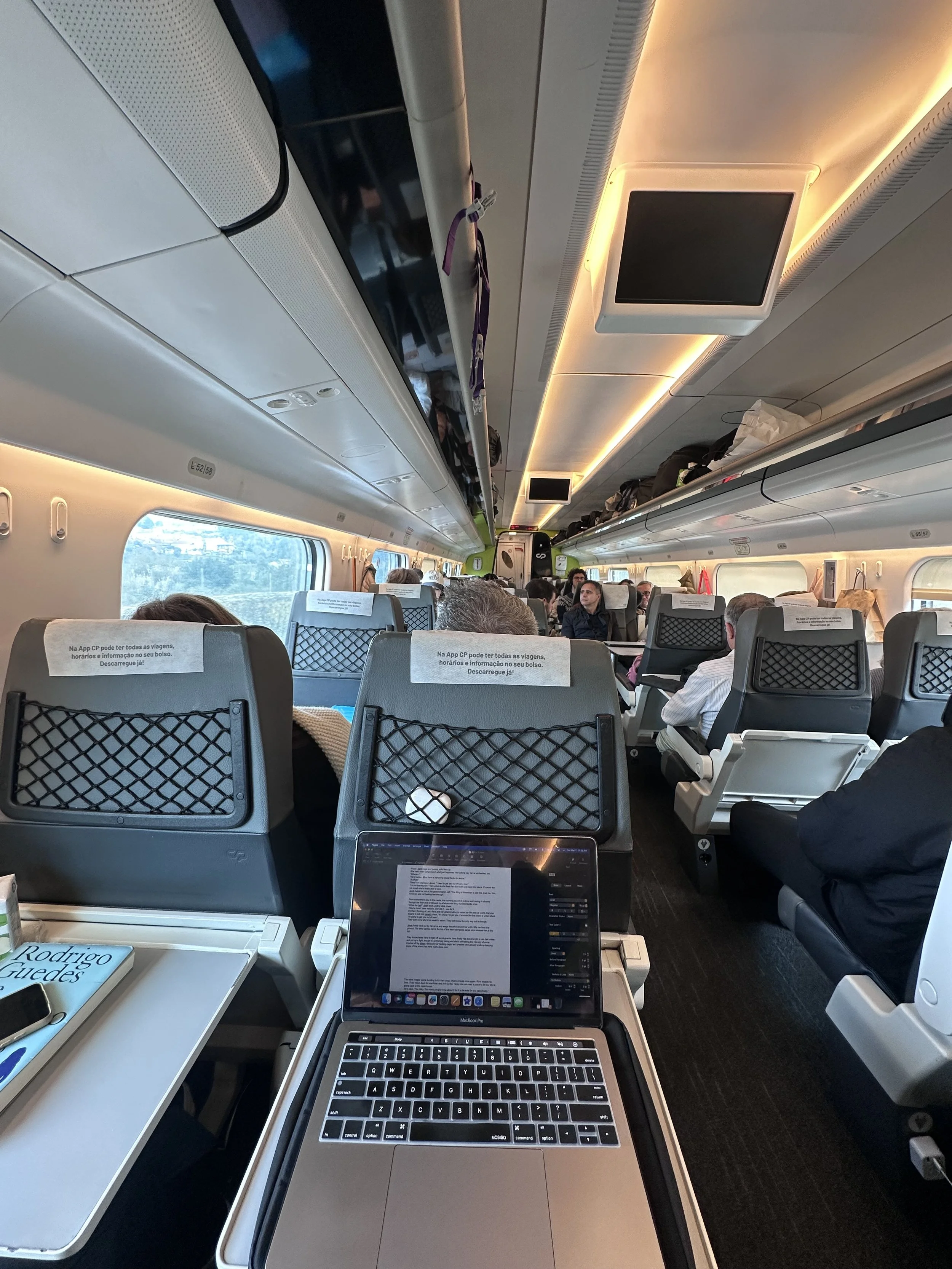 writing on the train from Porto to Lisbon