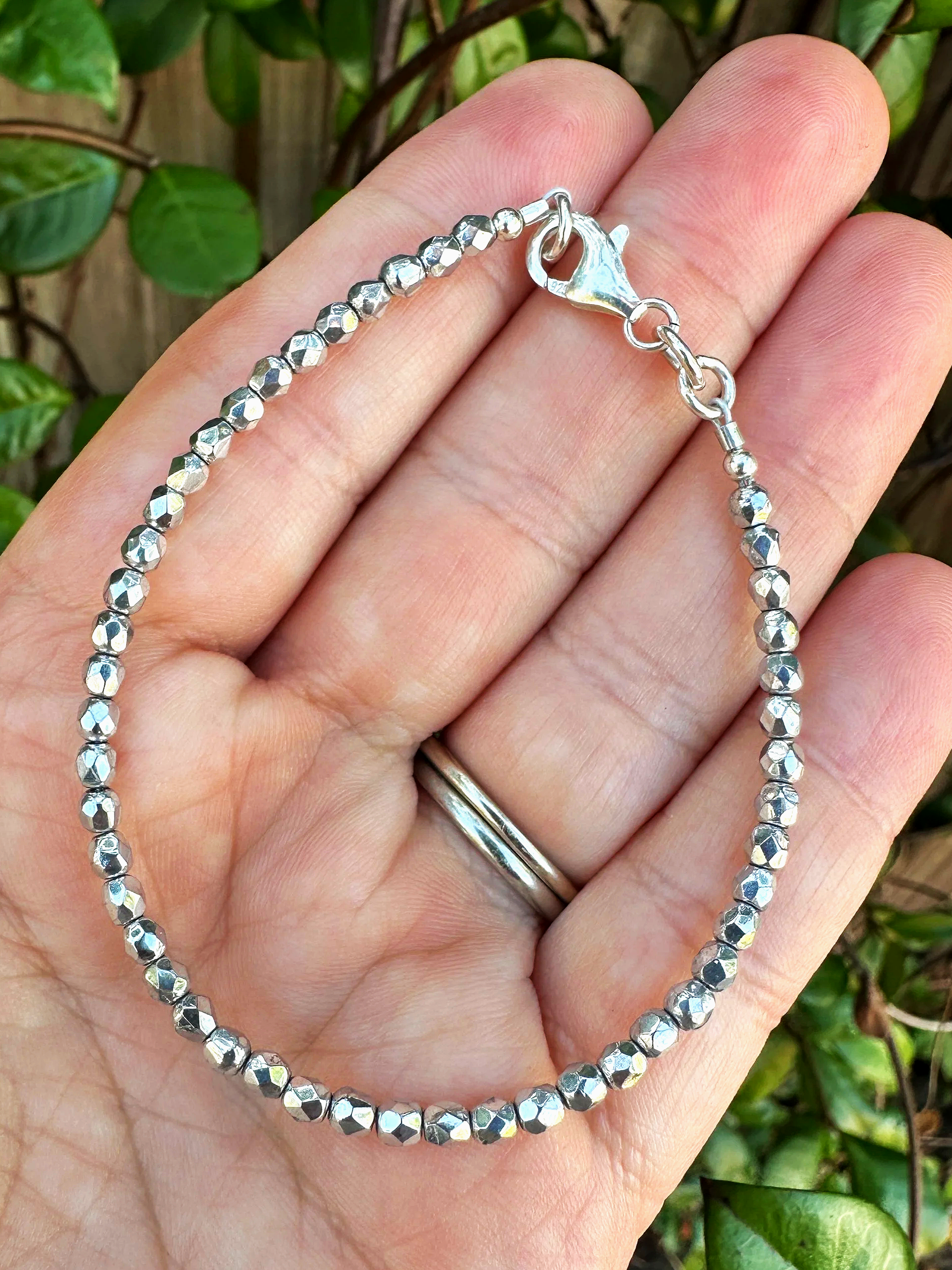 Sterling Tide, Sterling Silver & Czech Glass Bracelet, Lunar Tide Collection