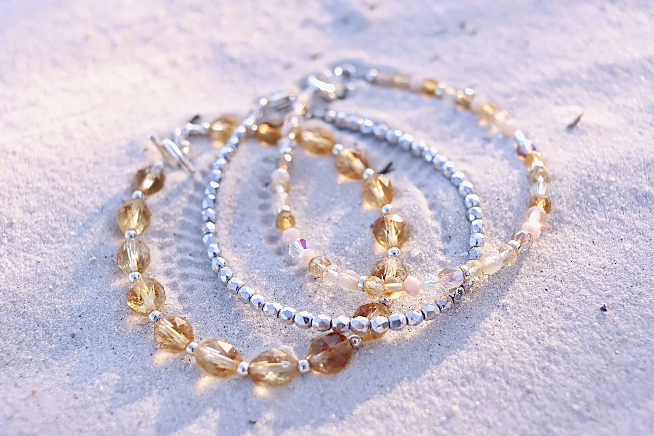 Citrine & Moonstone Golden Hour 3 Bracelet Stack • Joy, Abundance, Confidence • November Birthstone, Lunar Tides Collection (Copy)