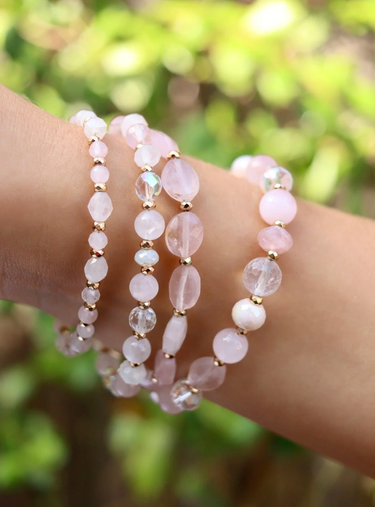 Endless Love Stack • Rose Quartz • 3 bracelets