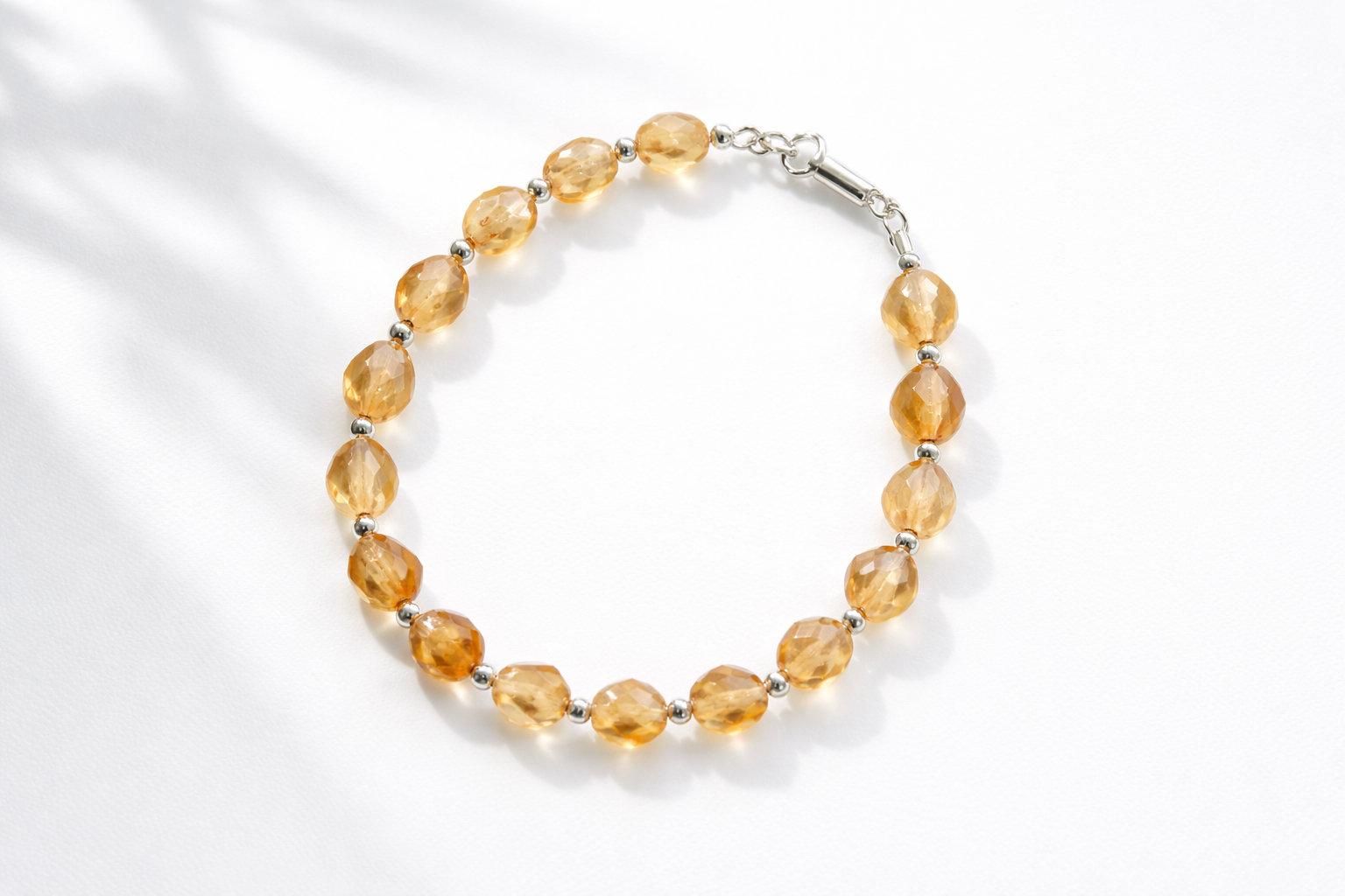 Citrine & Sterling Silver Bracelet • Joy & Success • November Birthstone