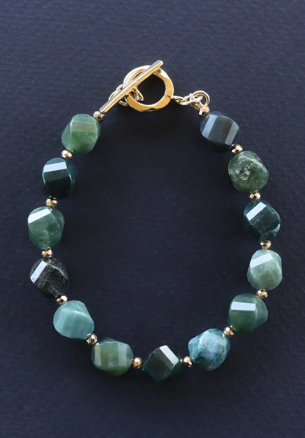 Stay Rooted As You Grow • Moss Agate • Growth • Spiral Sphere • 10mm