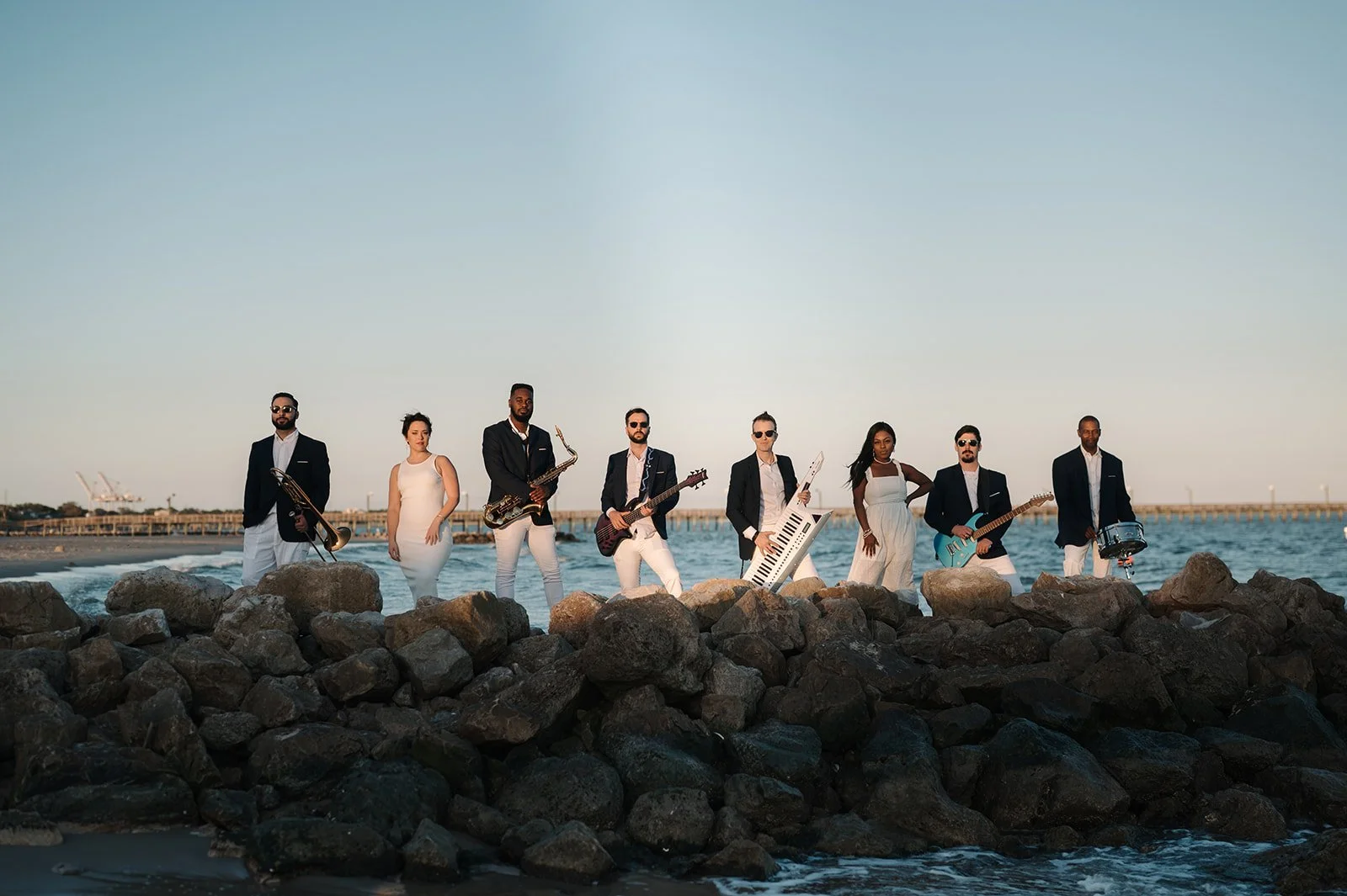 Lighthouse Variety Band full-band photoshoot.