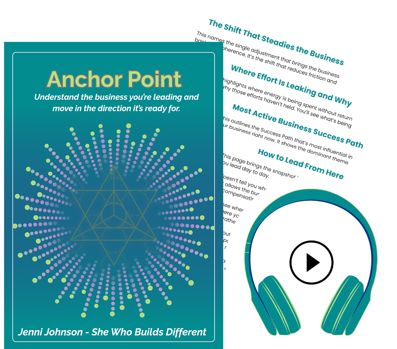 Anchor Point guide cover with supporting PDF pages and audio icon