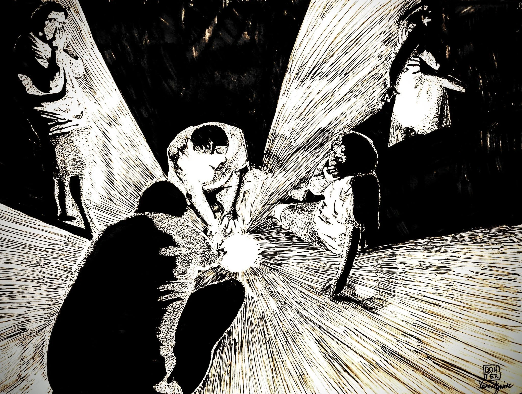 "The Sky Has Fallen"
2024, Ink, 18"x24"