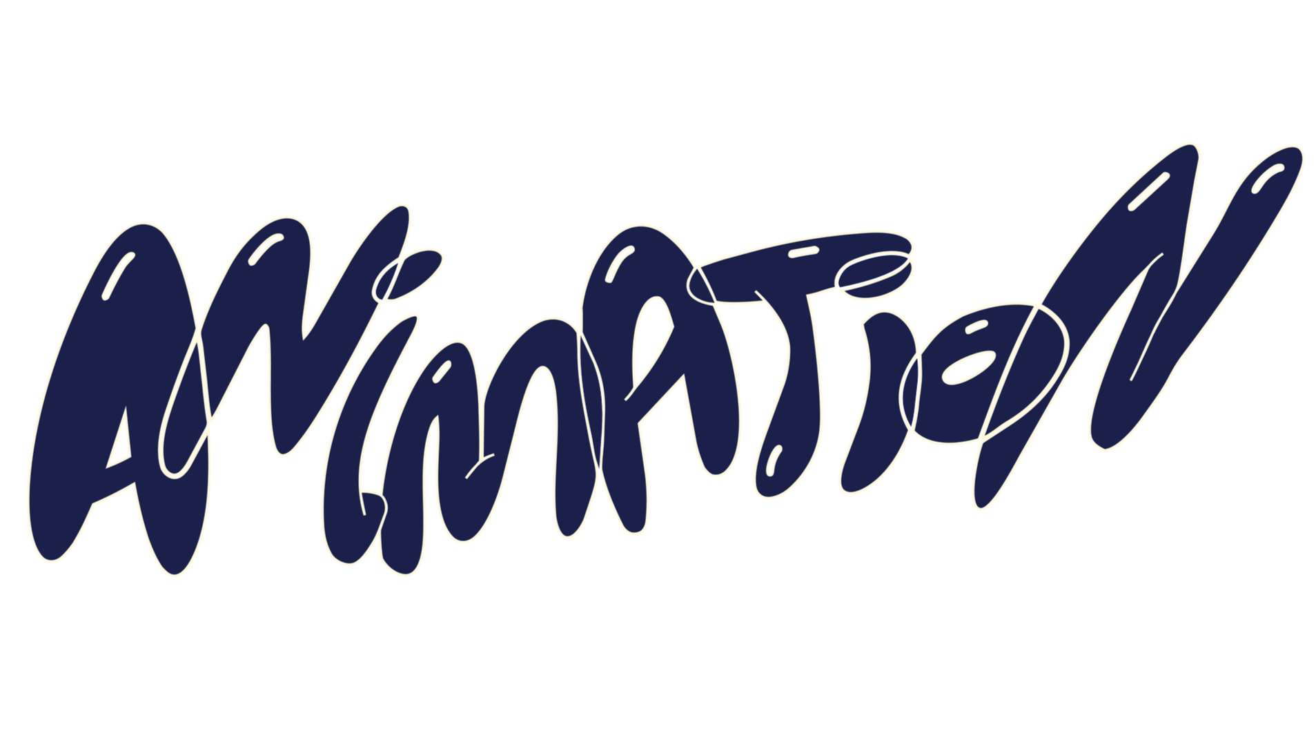 Stylized hand-lettered text that reads 'Absolutely!' in dark blue with white outlines and a black background.