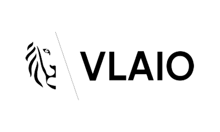 Logo featuring a stylized lion's head and the word 'VLAIO'