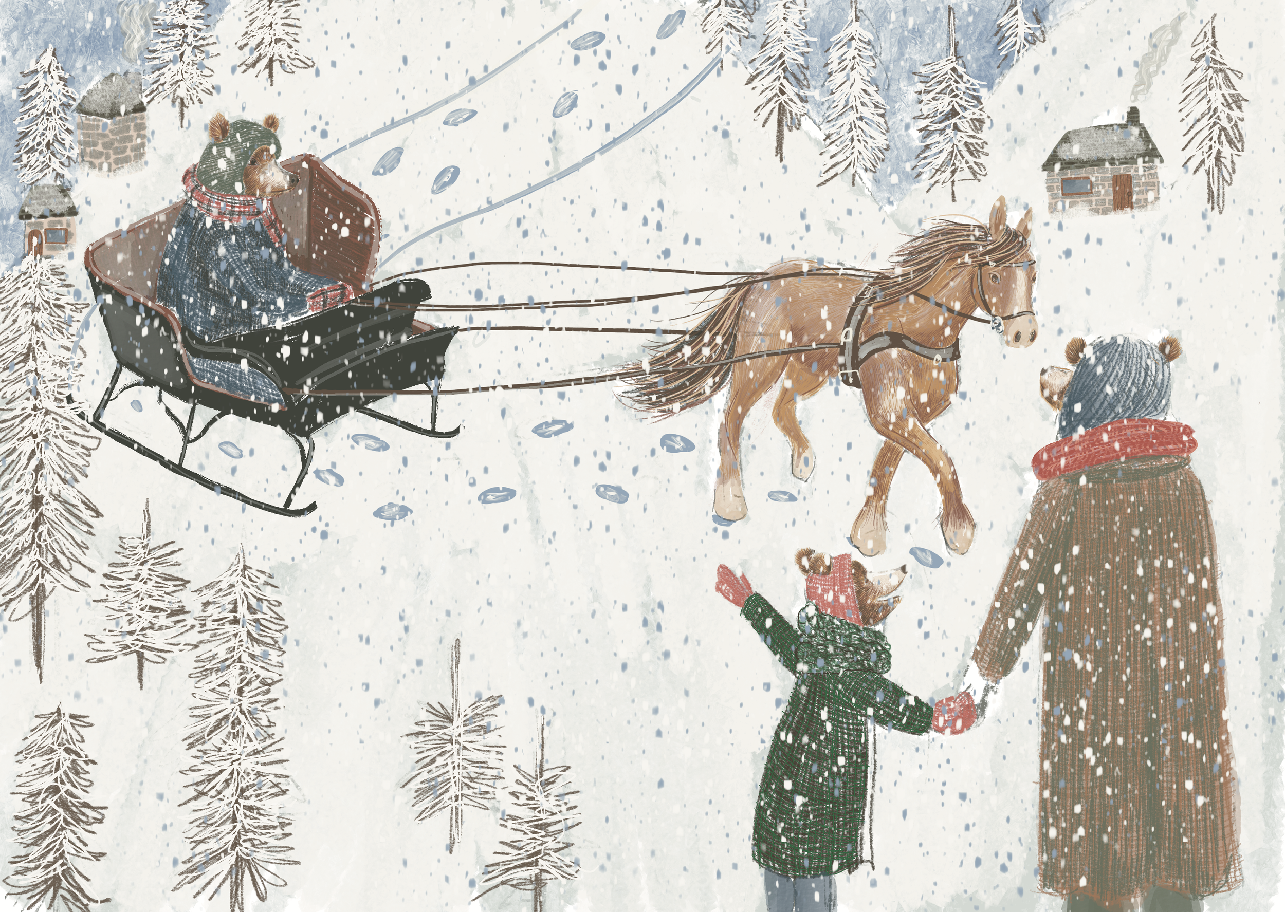 The Bear Series Book Illustration - 'Here Comes St Nicholas!'