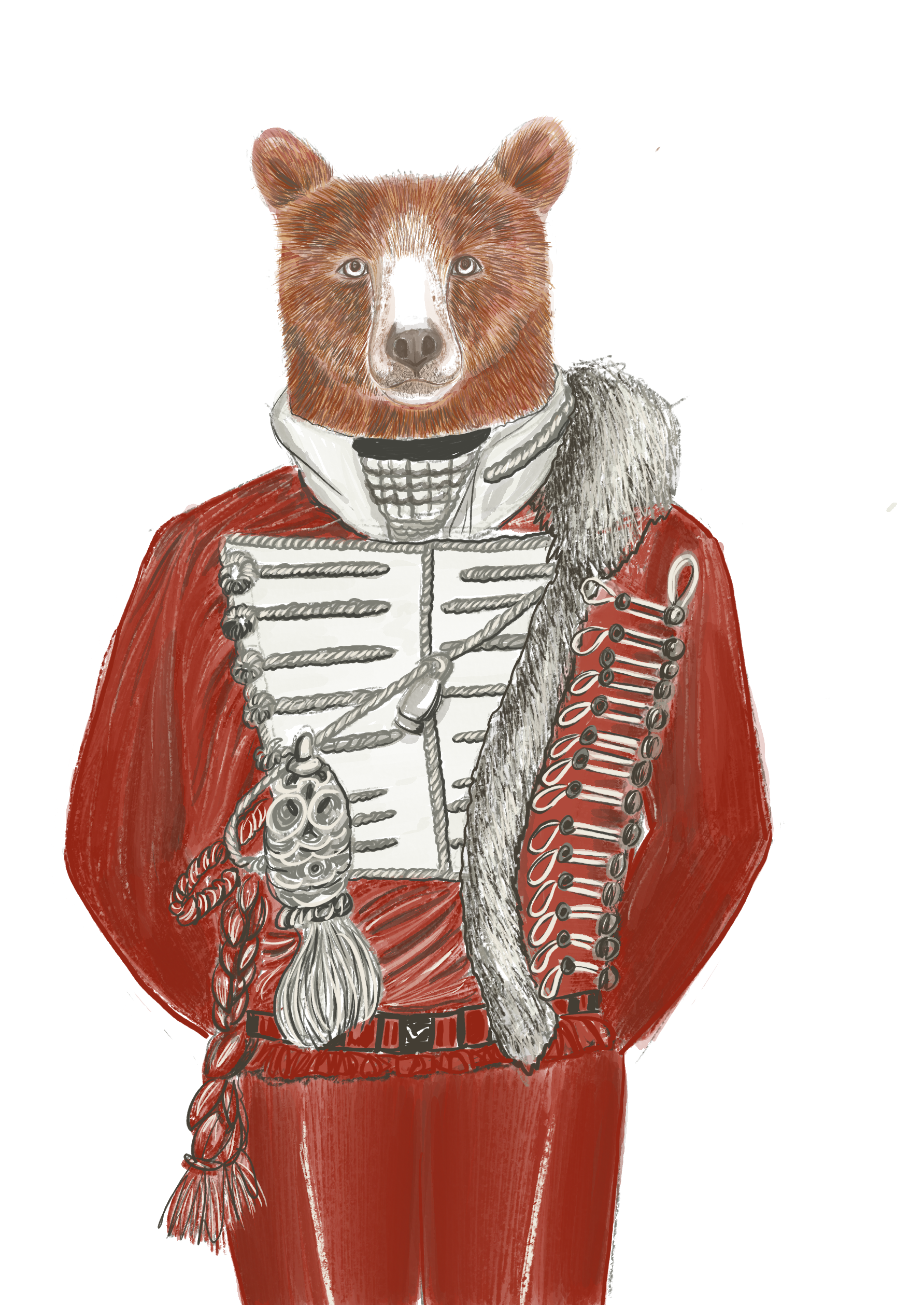 The Bear Series Character illustration - Red Portrait
