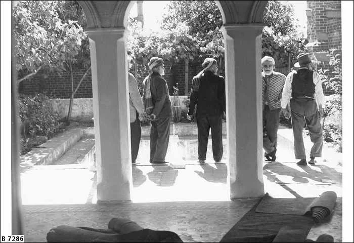 “A group of men stand outside the Mosque at Little Gilbert Street, c. 1937.” Photo courtesy of Australia State Library of South Australia.