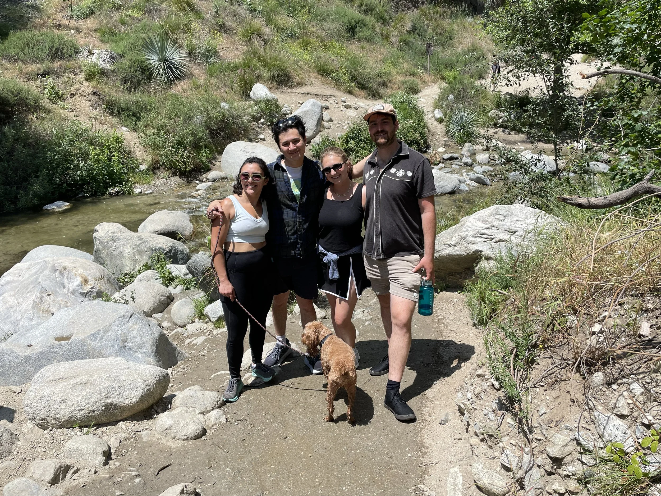 Hiking in Eaton Canyon with Anna's cousin (and maid of honor) Antonia, and her husband Matt