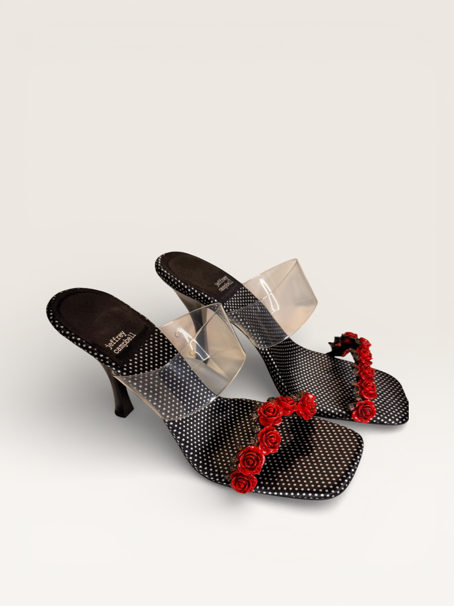 Jeffrey Campbell Floral Rose Embellished Mule Heels