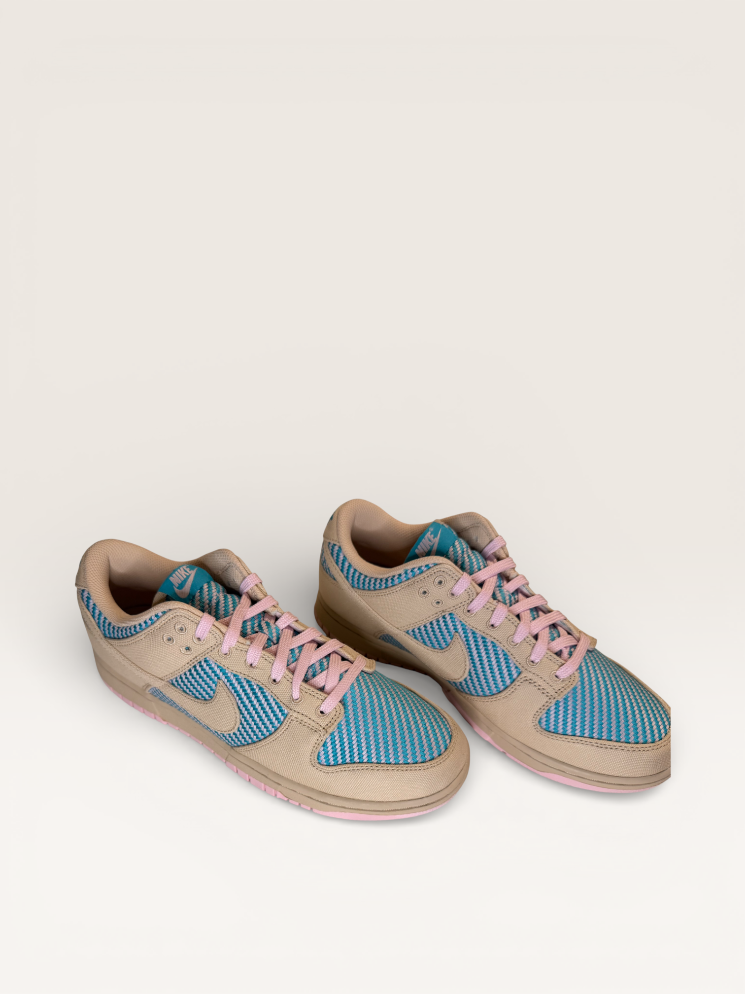 Nike Dunk Low Sneakers Pink and Turquoise