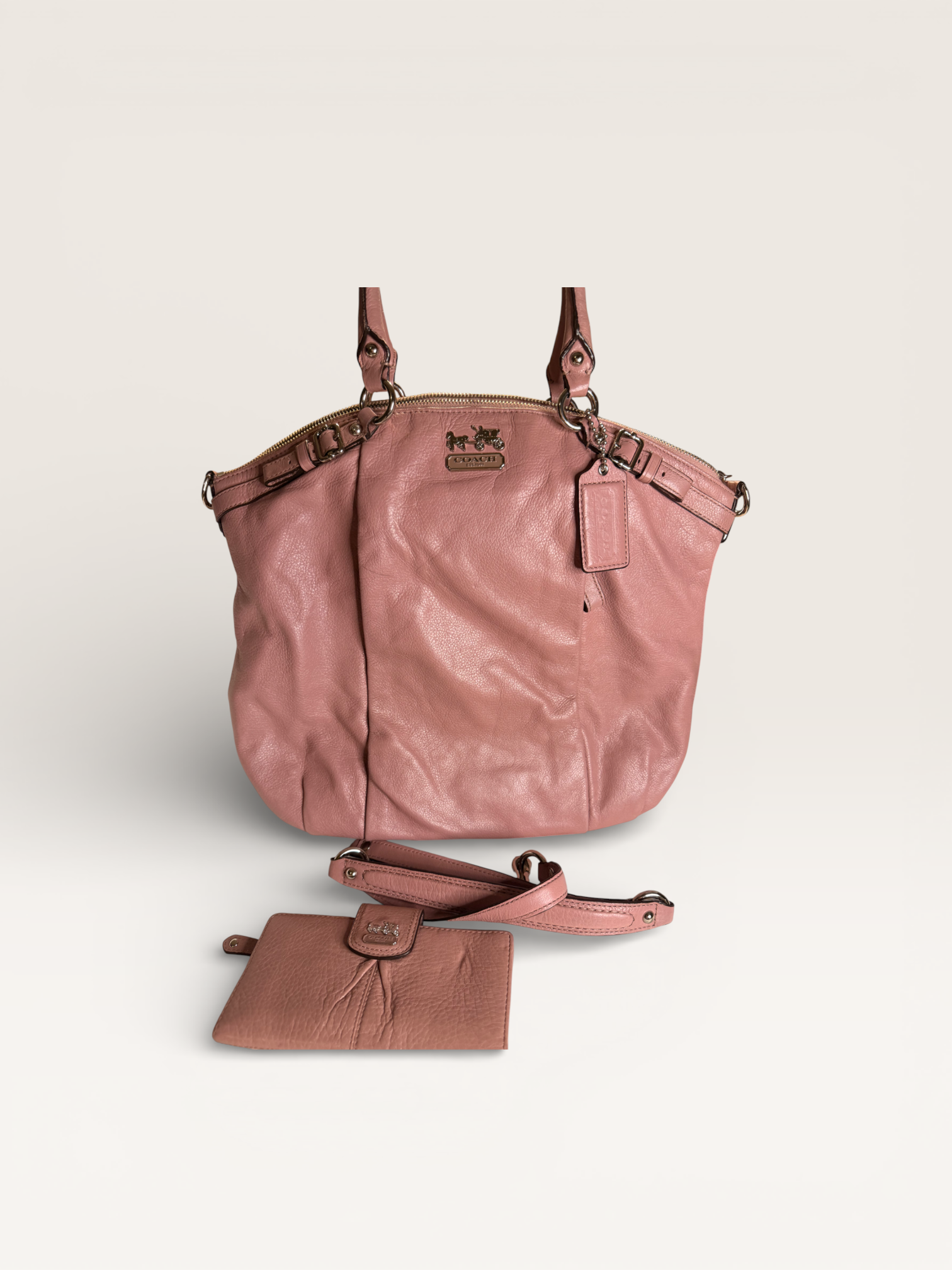 Coach Blush Leather Tote with Matching Wallet