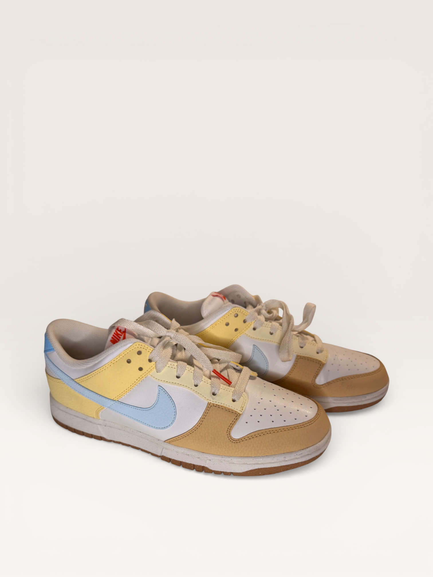 Nike Dunk Low Sneakers Yellow Tan and Blue
