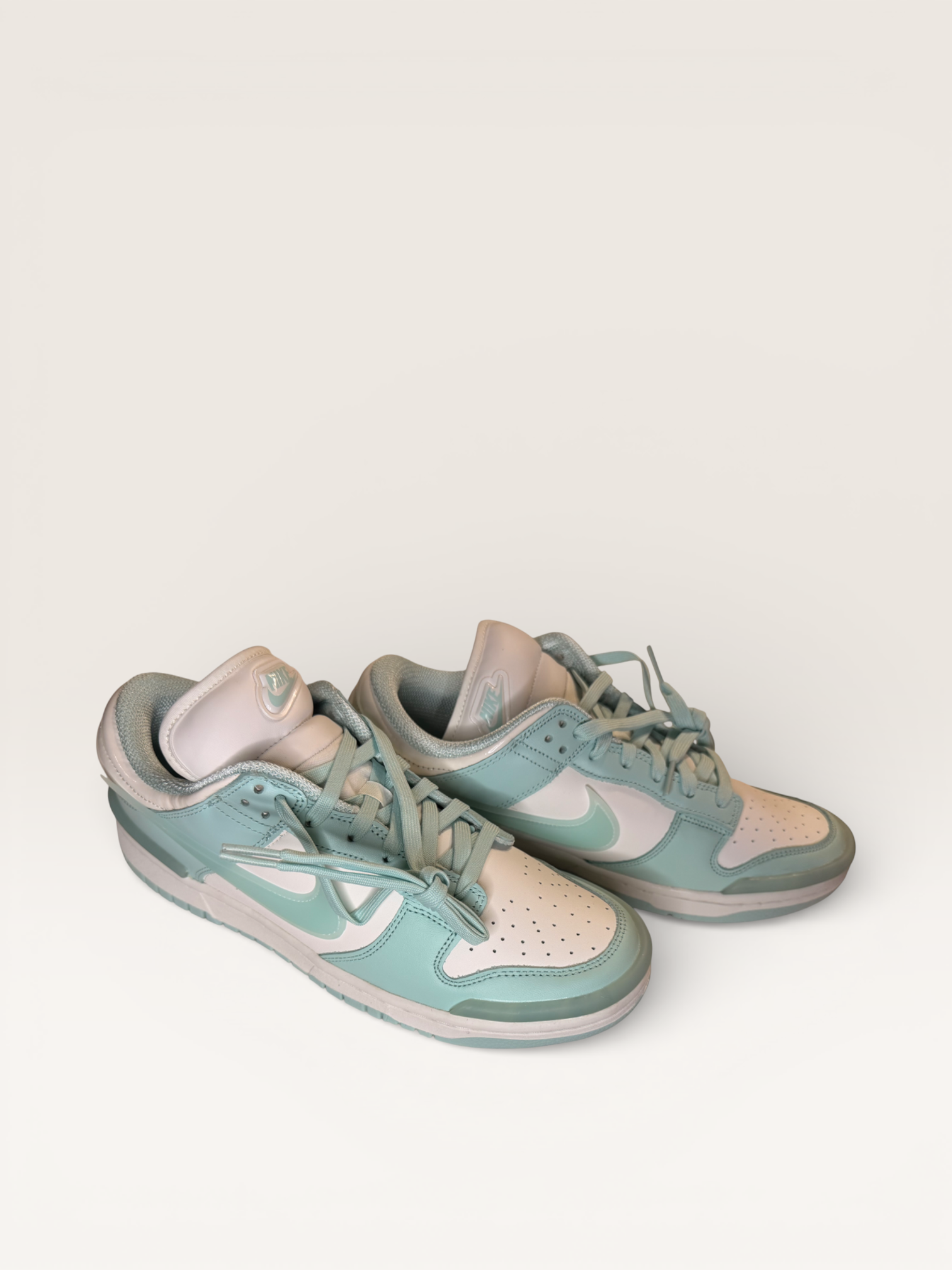 Nike Dunk Low Sneakers Turquoise and White