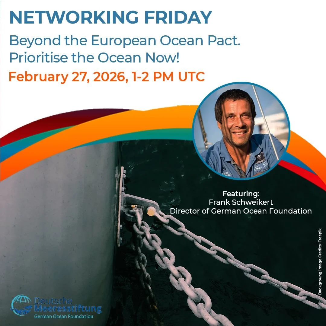 🌊 Networking Friday: Prioritise the Ocean Now!

Wir freuen uns, dass unser Vorstand Frank Schweikert am 27. Februar (13&ndash;14 Uhr UTC) als Panelist bei den Networking Fridays des AIR Centre dabei ist!
Europa steht vor einer entscheidenden Chance:
