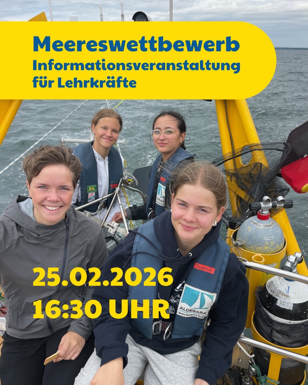 Digitale Infoveranstaltung zum Meereswettbewerb 2026 &ndash; heute um 16:30 Uhr! 🌊✨

Liebe Lehrkr&auml;fte, ihr m&ouml;chtet euren Sch&uuml;ler*innen die faszinierende Welt der Meeresforschung n&auml;herbringen? Dann seid heute dabei! 

In unserer O