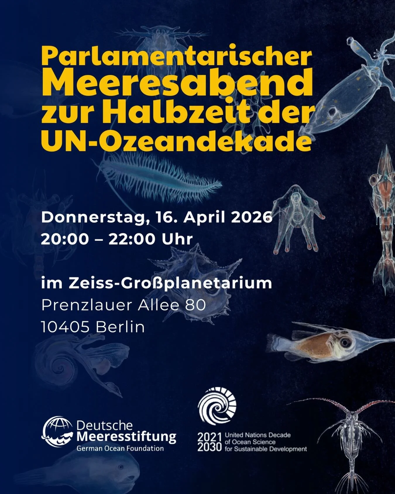 Parlamentarischer Meeresabend 2026 &ndash; Zur Halbzeit der UN-Ozeandekade

Wie steht es um die UN-Dekade der Meeresforschung f&uuml;r nachhaltige Entwicklung (2021&ndash;2030) &ndash; und was braucht es, damit ihre Ziele in Deutschland wirksam umges