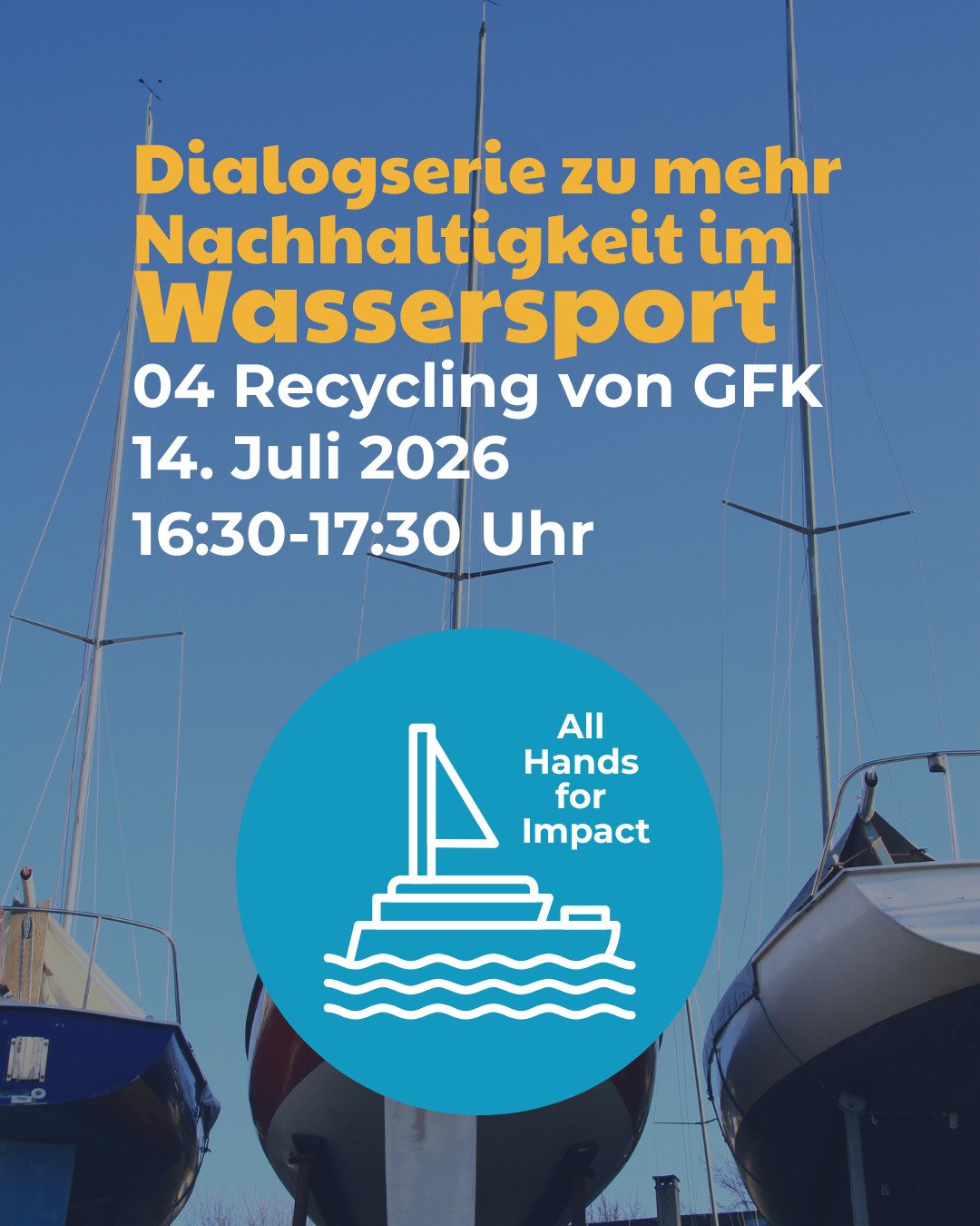 GFK-Bootsrecycling im Fokus &ndash; Jetzt zum Gemeinwohl Hub anmelden!

Was passiert mit GFK-Booten am Ende ihres Lebenszyklus? Welche L&ouml;sungen gibt es bereits f&uuml;r ein nachhaltiges Recycling und wie kann die Kreislaufwirtschaft in der Wasse