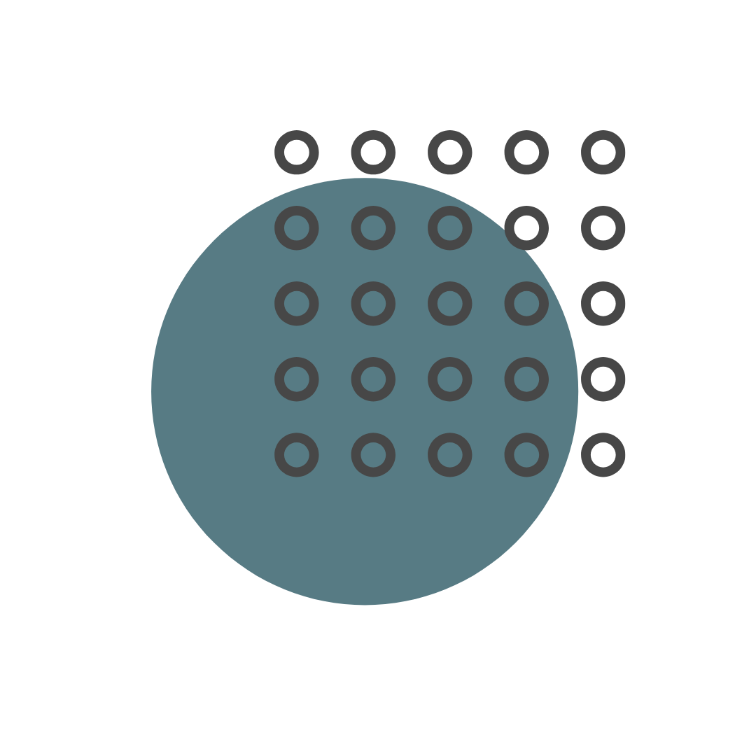 Diagram of a circular object with small circles inside and a dotted circle around it, illustrating a process or concept.