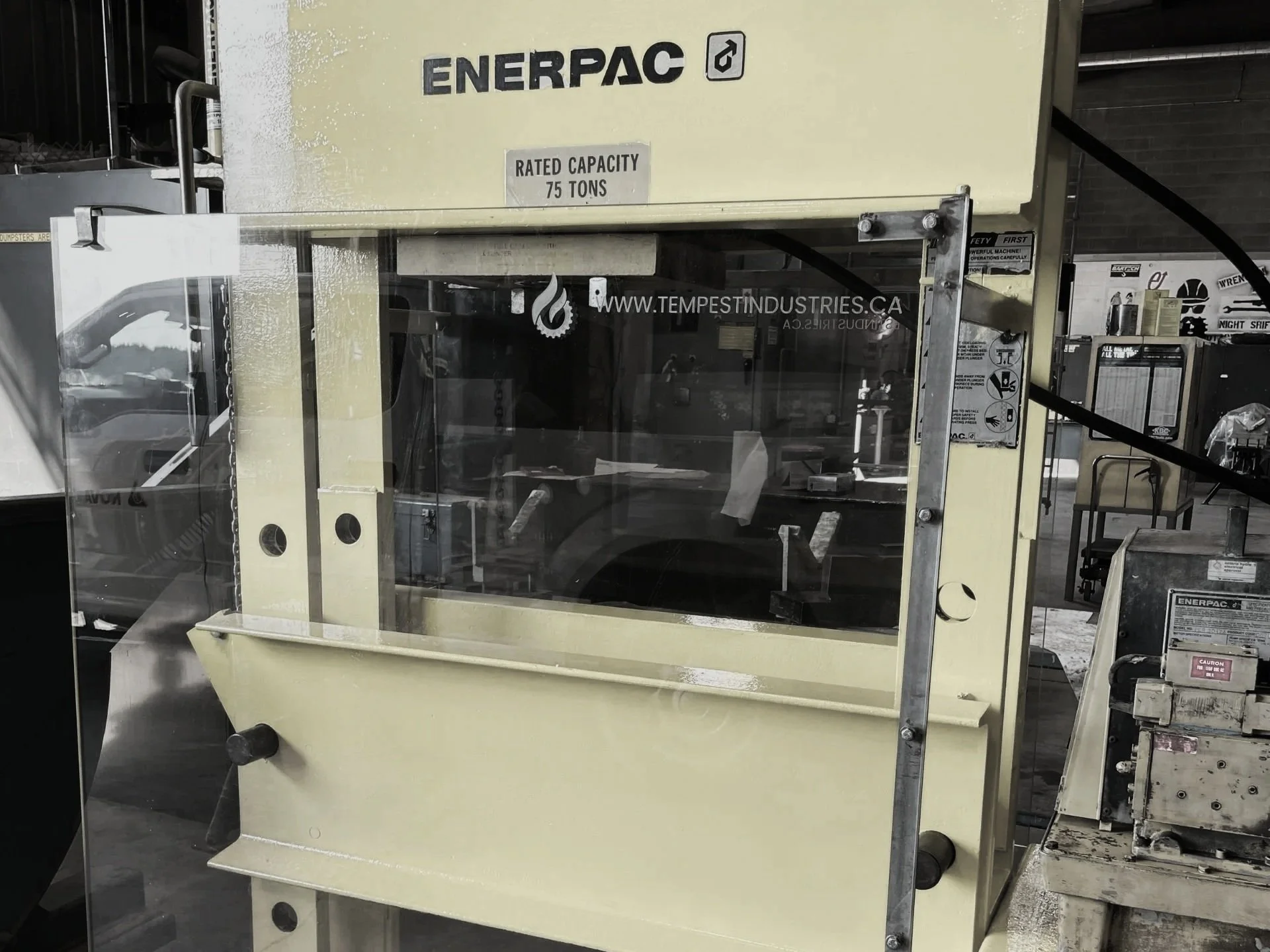 Safety shielding installed on equipment for the oil and gas industry by Tempest Industries.