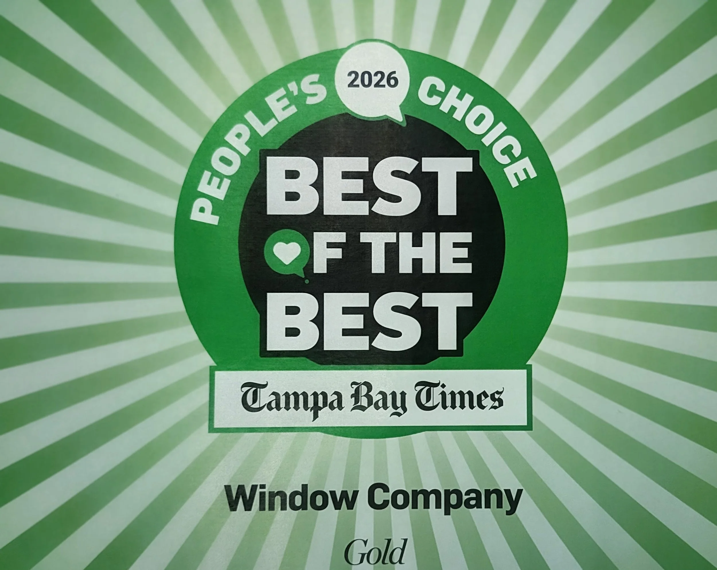Weather Tite Windows Named Gold Winner in Tampa Bay Times' 2026 Best of the Best People's Choice Awards