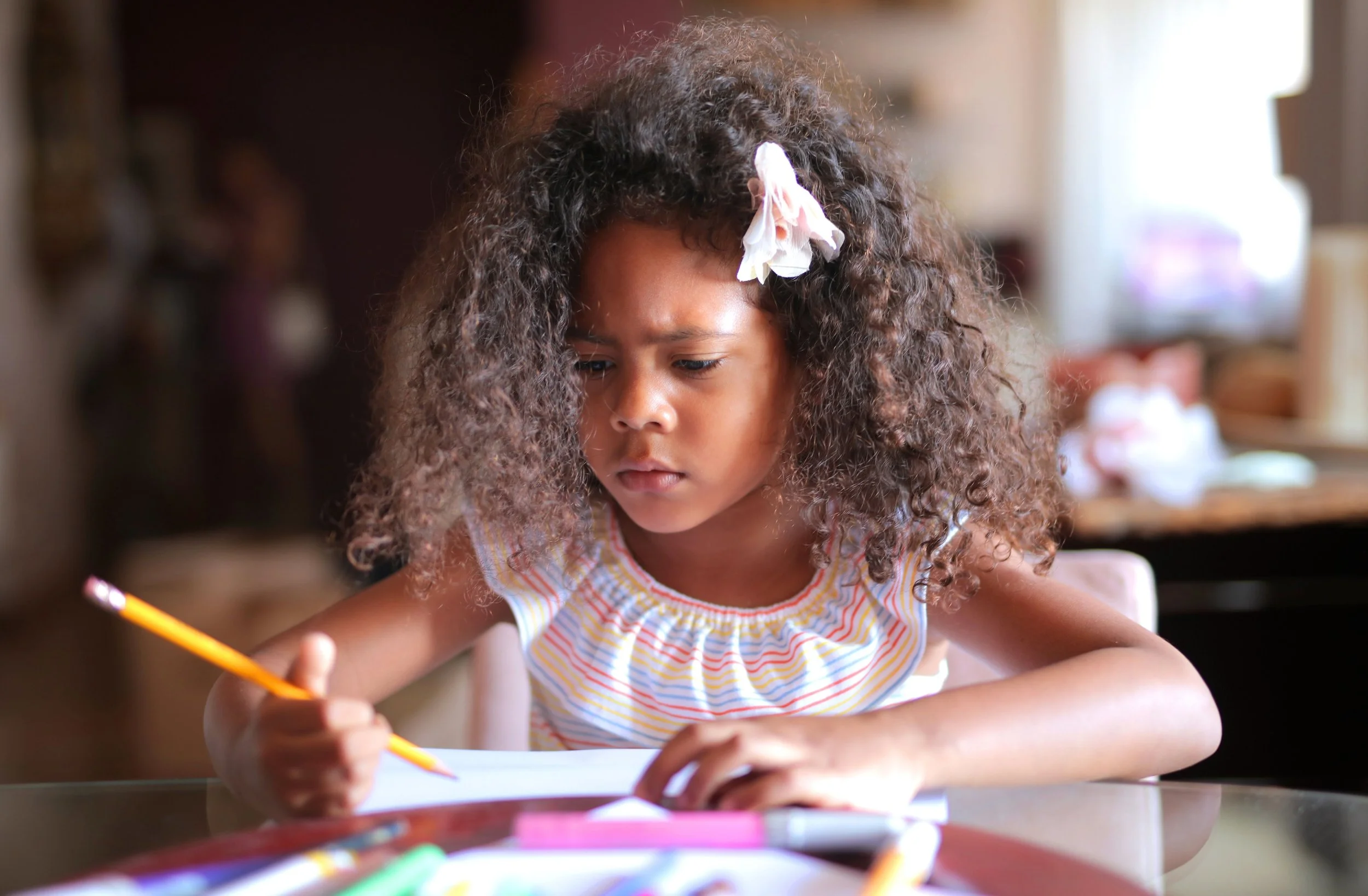 a child doing homework