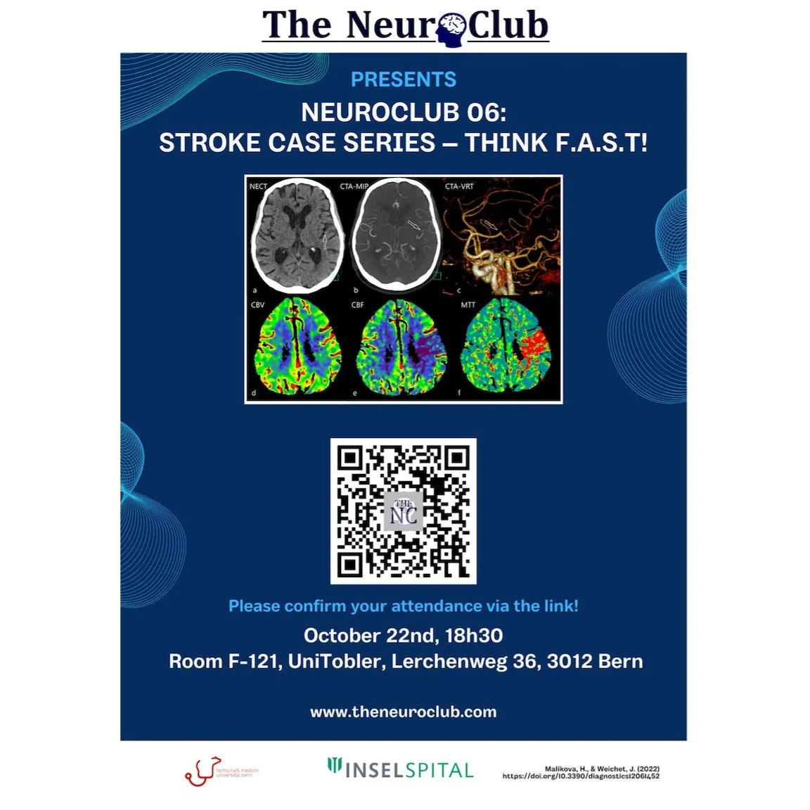 Dear NeuroClub Members,

We&rsquo;re delighted to invite you to our first event of the fall semester!

📅 When?
Wednesday, October 22nd, 2025 
18h30 &ndash; 20h (followed by an ap&eacute;ro)

📍 Where?
Room F-121, UniTobler, Lerchenweg 36, 3012 Bern
