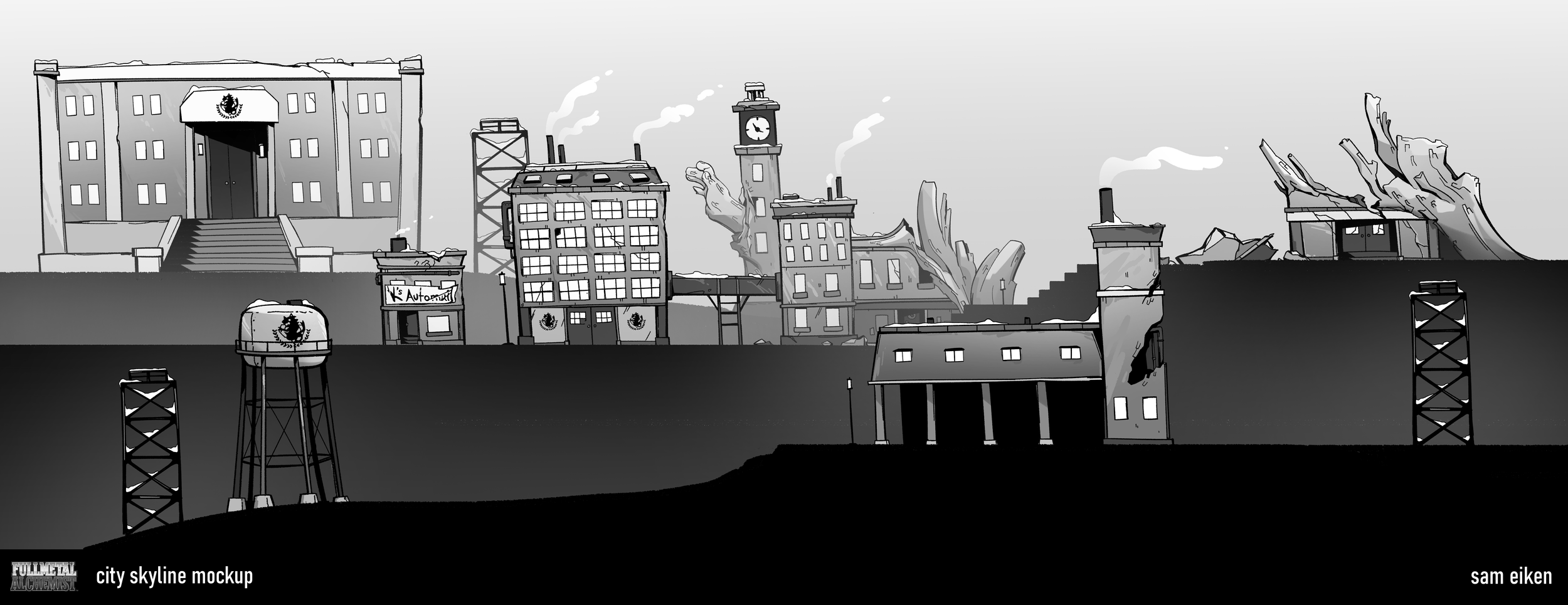 a worldbuilding project focused on creating a location that would fit in the world of Full Metal Alchemist Brotherhood.