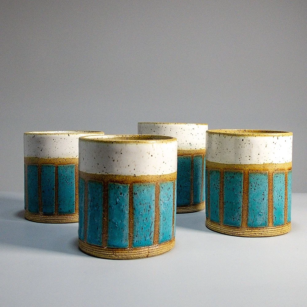 4 Tumblers 2 Tone White and Turquoise.jpg