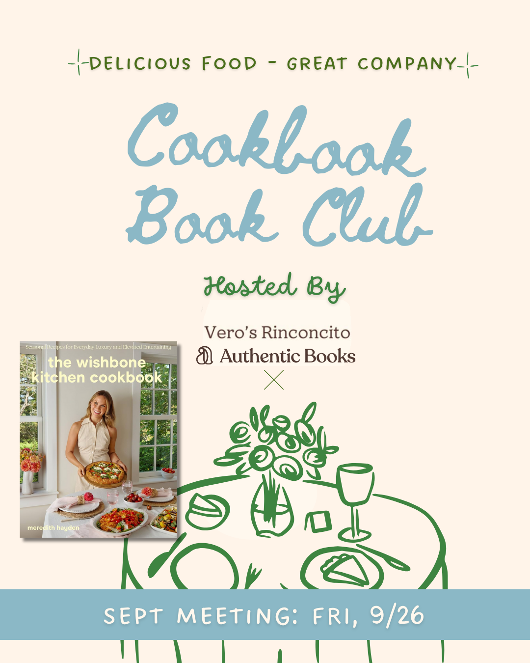 Authentic Books Cookbook Book Club: September 26- The Wishbone Kitchen Bookbook