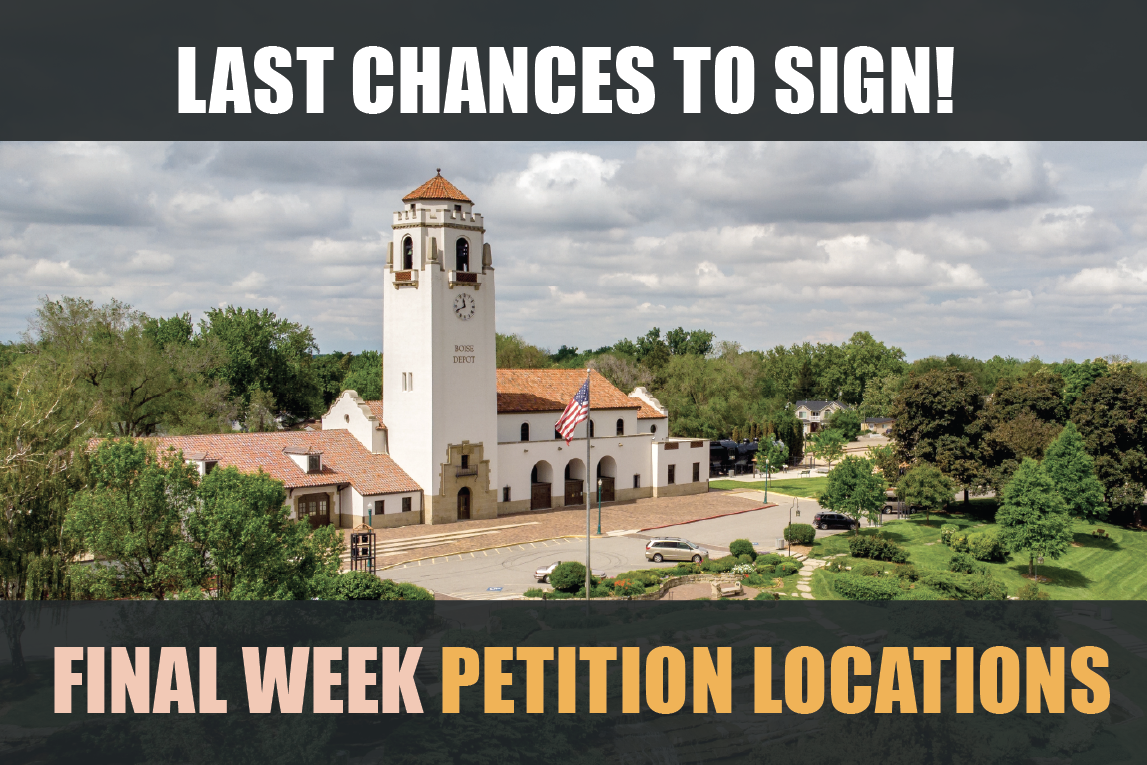 Last Chance: Sign at the Boise Depot
