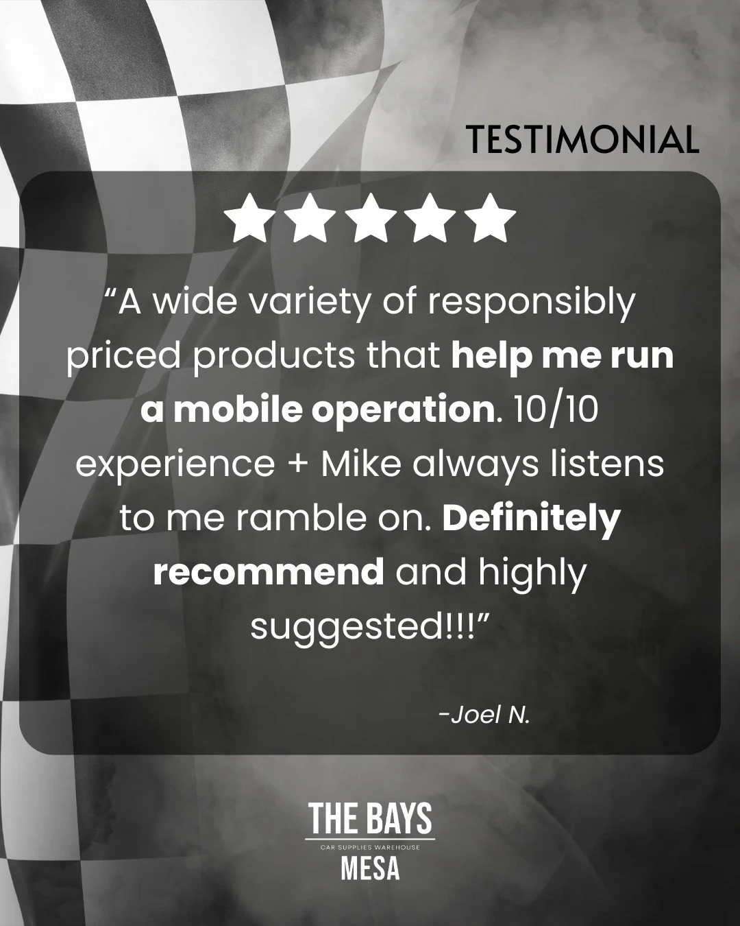 Thank you, Joel, for the 5 star review and for shopping with us!
.
.
.
#ThankYou #TheBaysMesa #MesaAZ #CarWashLife #CommunityLove #AZCarSupplies
