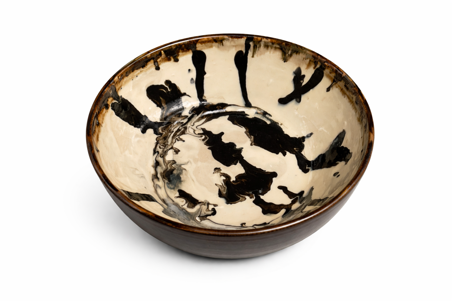 black and white marbled bowl