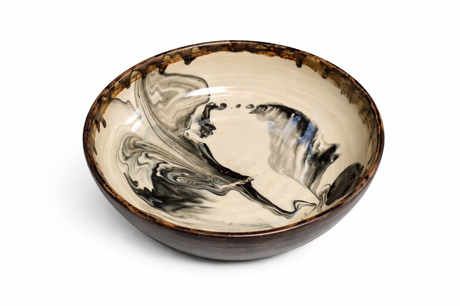 black and white marbled bowl